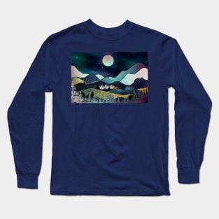 Starry night in the mountains Long Sleeve T-Shirt